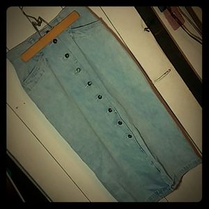 Christopher & Banks button up long jean skirt